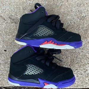 2016 Nike Air Jordan V 5 Retro GS Raptors Black Fierce Purple Size 5C